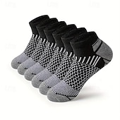 billiga herrstrumpor-Herr 6 par Multipack Socka Löparstrumpor Vardagliga strumpor Svart Vit Färg Geometrisk Sport &amp; Utomhus Dagligen Semester Grundläggande Medium Vår Höst Mode Ledigt