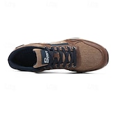 cheap Men&#039;s Sneakers-Men&#039;s Brown Casual Sneakers - Leather and Canvas Lace-Up Walking Shoes for Everyday Wear