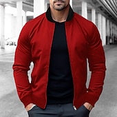 preiswerte Herrenjacken &amp; Herrenmäntel-Herren Bomberjacke übergangsjacke Täglich Leicht Tasche Frühling &amp; Herbst Klassisch Stehkragen Regulär Schwarz Gelb Rot Marineblau Königliches Blau Jacken