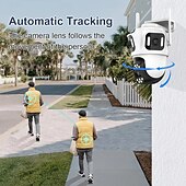 זול מצלמות רשת IP פנימיות-6k שלושה מסכים מצלמת הצמדה wifi חיצונית שלוש עדשות ptz אוטומטי מעקב מצלמות אבטחה