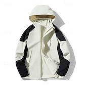 ieftine Jachete Softshell, Fleece &amp; Drumeție-Bărbați Μπουφάν πεζοπορίας Αδιάβροχο μπουφάν Jachetă Hardshell În aer liber Bloc Culoare Termic cald Rezistent la Vânt Rezistent la Apă Jachete 3-în-1 Jachetă de vânt Voiaj Negru Alb Albastru Maro