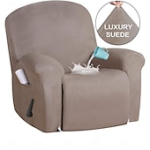 abordables Housse de fauteuil inclinable-Housse de fauteuil inclinable en daim imperméable, couleur unie, housse de protection simple, housse de chaise à bascule super lisse
