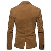 abordables Blazers Clásicos para Hombres-Hombre chaqueta Negocio Fiesta de Cóctel Fiesta de Boda Moda Casual Primavera &amp; Otoño Pana Plano Botón Bolsillo Cómodo Botonadura Simple Chaqueta de sport Burdeos Azul Marino Color Caquí