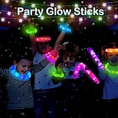 economico favore di partito-tubi pop luminosi per bambini bastoncini luminosi bomboniere per bambini braccialetti elastici con led al neon collane accessori per bambini campo da viaggio campeggio giocattoli divertenti regali per