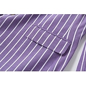 abordables Blazers pour hommes-Homme Remise de diplôme Blazer Affaires Cocktail Fête de mariage Mode Occasionnel Printemps &amp; Automne Polyester Rayures Boutons Avec Poches Confortable Simple Boutonnage veste Rose Claire Bleu Orange