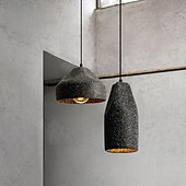 economico Luci Isola cucina-Lampadari A Sospensione A Led E27 Con Finitura In Terrazzo Industriale Lampada A Sospensione Color Cemento Lampada A Sospensione Con Paralume In Vetro Trasparente Per Ingresso Rustico, Sala Da Pranzo,