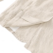 billiga Herrarnas Elite Ytterkläder-Herr Kavajjacka Bröllop Fest Ledigt Elegant Semester Sommar Vår Linne Ensfärgat Enkelknäppt med Två Knapphål Blazer Blå Beige