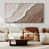 billiga Landskapsmålningar-beige brun 3d målning handgjord brun wabi sabi konstverk oljemålning handmålad texturerad oljemålning beige oljemålning brun abstrakt canvas konst modern horisontell dekor konst