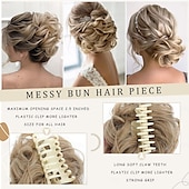 ieftine Meșe-coc dezordonat bucată de păr gheare clemă chignon sintetic ciufulit updo cu virici extensii de păr coc de păr ondulat coc de păr artificial scrunchies de păr accesorii de păr pentru femei