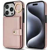 Недорогие Чехлы для iPhone-телефон Кейс для Назначение айфон 16 Айфон 15 Про Макс Плюс iPhone 14 13 12 11 Pro Max Plus Mini Кошелек для карт со стендом Кольца-держатели Разъем для карты Ретро ТПУ Кожа PU