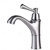 baratos Torneiras de Lavatório de Casa de Banho-Torneira pia do banheiro - Cascata Galvanizar Conjunto Central Monocomando e Uma AberturaBath Taps