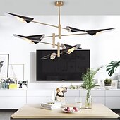 cheap Cluster Design-Chandeliers 4/6/8 Heads Cluster Design Single Design Pendant Light Aluminum Artistic Style Modern Style Industrial Painted Finishes Black Nature Inspired Modern 110-120V 220-240V
