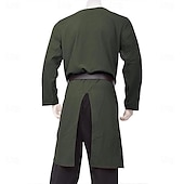 abordables Tapas-Medieval Renacimiento siglo 17 Cinturón Camisas Sayo Ranger élfico Tiro al arco Hombre Vikingo Fantasía Víspera de Todos los Santos Carnaval Mascarada LARP Adulto Camisas Cinturón Todas las Temporadas
