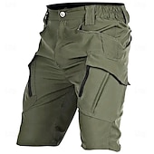 cheap Classic-Men&#039;s Tactical Shorts Cargo Shorts Zipper Pocket Plain Waterproof Breathable Outdoor Daily Going out Fashion Casual Black Green