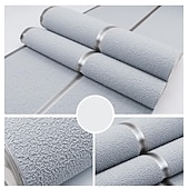 abordables Papel tapiz geométrico y rayas-Fondos de pantalla frescos mural de pared moderno 3d grueso no tejido imitación piel de venado terciopelo rollo de papel tapiz no autoadhesivo rayas verticales para dormitorio sala de estar fondo de