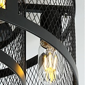 billige Taklamper-led takvifte lys 53cm 6-lys med fjernkontroll lydløs vifte taklys retro industrivifte pendel lys metall vintage burvifte tak lys for soverom stue spisestue lampe 110-240v (pære ikke inkludert)