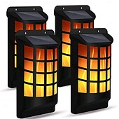 economico Applique per esterni-1 pz luci a fiamma solare per esterni, luci da parete a fiamma tremolante impermeabili con sensore scuro accensione/spegnimento automatico 66 luci notturne a energia solare a LED design a reticolo per