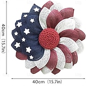  vlastenecký věnec dekorace ke dni americké nezávislosti červená bílá modrá věnce 4. července věnce - květinový věšák na dveře s červenými hlavičkami na pamětní den/4. července