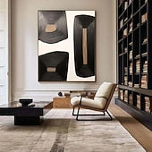 preiswerte Stillleben-Gemälde-abstrakte schwarze Gemälde, handgemalte abstrakte schwarze Gemälde auf Leinwand, reich strukturierte Acrylmalerei, moderne Wandkunst, handgemaltes Kunstwerk für die Wanddekoration im Wohnzimmer