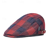 levne Pánské klobouky-Pánské PLacatá čepice Klobouk Ascot Novinářský klobouk Fialová Rubínově červená Polyester Módní Na běžné nošení ulice Denní Pléd Nastavitelná Proti sluci Prodyšné