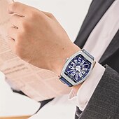 preiswerte Quarz-Uhren-Herren Quarz Uhr Kreative Outdoor Modische Armbanduhr Kalender wasserdichte Dekoration Lederuhr