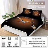 economico Set copripiumino-set copripiumino con stampa di lancette metalliche - include copripiumino e federe - design unico ed elegante - tessuto morbido e confortevole - perfetto per l&#039;arredamento moderno della camera da