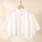 billige Sjal-Sjal til kvinner Elegant Luksus Ermeløs Chiffon Bryllup Wrap Med Ren Farge Til Bryllup Sommer