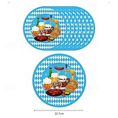 economico Forniture per feste-118 pezzi di forniture per festa dell&#039;oktoberfest 16 pezzi 9 piatti piani 16 pezzi 7 piatti da dessert 16 tazze 1 tovaglia 20 tovaglioli per il pranzo 1 striscione e 48 pezzi coltello forchetta e