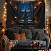 tanie Dekoracja Halloween-dekoracje halloween dziewczyna duch wiszący gobelin sztuka ścienna duży gobelin dekoracja ścienna tło zdjęcia koc zasłona dom sypialnia salon