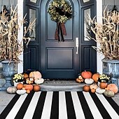 preiswerte Fußmatten-Halloween gestreifte Fußmatte Küchenteppich Bodenmatte Rutschfeste Teppich Ölresistente Matte Innen Außen Matte Schlafzimmer Dekor Badezimmermatte Eingangsteppich
