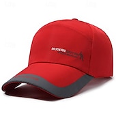 preiswerte Baseballkappe für Herren-Herren Cap Basecap Sonnenhut Kappe Schwarz Rote Polyester Patchwork Modisch Brautkleider schlicht Strasse Täglich Farbblock Buchstabe Einstellbar Sonnenschutz Atmungsaktiv