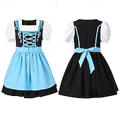 cheap Kids-Halloween Oktoberfest Dress Dirndl Trachtenkleider Oktoberfest / Beer Bavarian Wiesn Wiesn Girls' Traditional Style Cloth