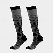 abordables Calcetines de running-Calcetines de compresión Calcetines Deportivos Calcetines para correr 1 Par A rayas Mujer Calcetines de tubo Transpirable Reductor del Sudor Cómodo Entrenamiento de gimnasio Baloncesto Corriendo