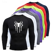voordelige Hardloop T-shirts en Tanktops-Voor heren Compressieshirt Atletisch shirt Gymshirt Fitnessshirt Lange mouw T-shirt Casual Sportkleding Ademend Sneldrogend Zacht Fitness Sportschooltraining Hardlopen Sportkleding Sportkleding Zwart