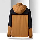 economico Softshell, pile e giacche da escursionismo-Per uomo Giacca Softshell Giubbino da escursione All&#039;aperto Color Block Antivento Resistente all&#039;acqua Felpa con cappuccio Giacca a vento Campeggio / Escursionismo / Speleologia Viaggi Nero Bianco
