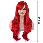 economico Parrucche da festa-Parrucche lunghe ricce parrucca ondulata capelli resistenti al calore parrucca cosplay parrucche Halloween cosplay party