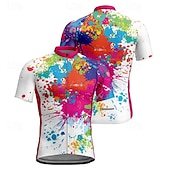 preiswerte Radtrikot Herren-Herren Radtrikot Graffiti Kurzarm Fahhrad T-Shirt Trikot mit 3 Gesäßtaschen Mountainbike MTB Schnelltrocknend Anatomisches Design Feuchtigkeitsableitend Atmungsaktiv Sport Weiß Gelb Blau Bekleidung