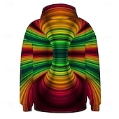 economico Pattern 3D-Per uomo Grafico Felpa con Cappuccio Felpe con cappuccio Felpa Cool Manica Lunga Con Cappuccio Viola scuro / Viola chiaro Rosso verde Autunno Inverno progettista