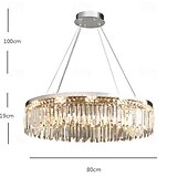 cheap Chandeliers-Chandelier LED 50/80cm Crystal Ceiling Light Circle Design Unique Design Flush Mount Lights Stainless Steel LED Nordic Style 110-240V