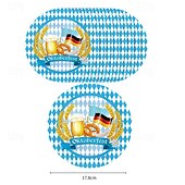 economico Forniture per feste-118 pezzi di forniture per festa dell&#039;oktoberfest 16 pezzi 9 piatti piani 16 pezzi 7 piatti da dessert 16 tazze 1 tovaglia 20 tovaglioli per il pranzo 1 striscione e 48 pezzi coltello forchetta e
