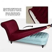 abordables Funda de sofá-Funda para chaise lounge sin brazos, funda elástica para sillón chaise longue, funda suave para sofá reclinable, protector de muebles para mascotas para dormitorio interior