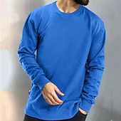 levne Základní mikiny_-Pánské Mikina Světle šedá Světle modrá Tričkový Bez vzoru Denní Sporty a outdoor Dovolená Šik ven Základní Na běžné nošení Jaro &amp; podzim Oblečení Mikiny s kapucí Mikiny Dlouhý rukáv