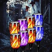 billige Halloween utendørs-solenergi utendørs flimrende flamme lys, halloween jul solar fakkel sti lys vanntett lampe landskap dekorasjon belysning dekorere for utendørs hage sti camping griller