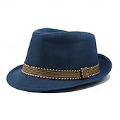 olcso Fedora kalap-Férfi Kentucky Derby Hat Szalmakalap Bulikalap Fekete Bor Bmbuszrost Divat Alkalmi Utca Napi Sima Fényvédő Légáteresztő