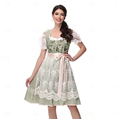 olcso Dirndl-Női Karneváli Oktoberfest Sör Jelmez Dirndl Trachtenkleider Szobalány Német München Wiesn Hagyományos Stílusú Ruhával Oktoberfestre