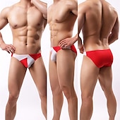 preiswerte Herrenunterwäsche &amp; -socken-Herren 1 pc Unterwäsche Boxer Boxer-Shorts Patchwork Polyester Atmungsaktiv Weich Komfortabel Farbblock Mittlere Hüfthöhe Schwarz Weiß