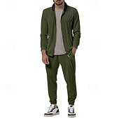 economico Tute da ginnastica-Per uomo Tuta Da Ginnastica Tuta da jogging 2 pezzi Zip intera Informale Autunno Manica lunga Traspirante Morbido Fitness Allenamento in palestra Corsa abbigliamento sportivo Abbigliamento sportivo