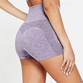 abordables Shorts de yoga et motards-Femmes Shorts de gym Shorts de yoga Shorts d&#039;entraînement Taille haute Pilates Entraînement en salle Entraînement Shorts Couleur Unie Noir Bleu Bleu Ciel Des sports Tenues de Sport Élastique Mince