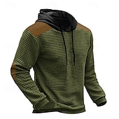 voordelige basic hoodies voor heren-Voor heren Wafel Hoodies Trui met capuchon Abrikoos Zwart Leger Groen Lichtgrijs Capuchon Kleurenblok Lapwerk Met Textuur Sport &amp; Outdoor Dagelijks Feestdagen Polyester Streetwear Basic Casual Lente