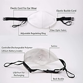  7 barevných světel obličejová maska LED svítící karnevalová dobíjecí záře světelná prachová maska pro party dance rave